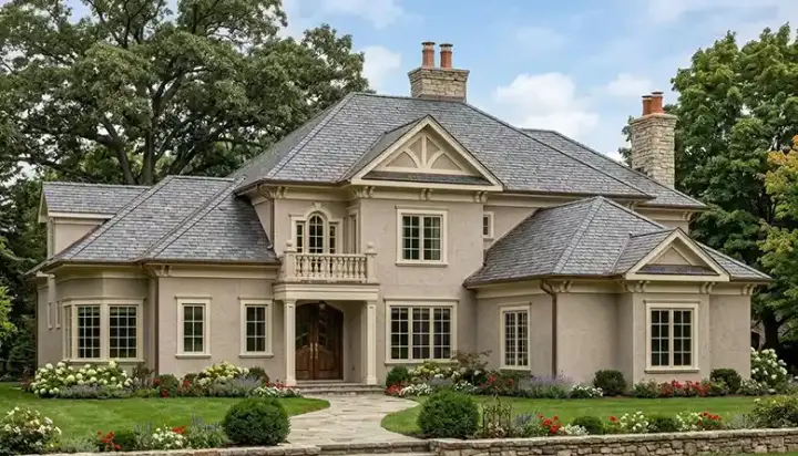 Traditional house plans 106-620 - front exterior, 7,822 sq ft, 6 bed, 7 bath house plans | Monster House Plans