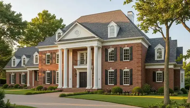 Southern Colonial house plans 106-624 - front exterior, 5,717 sq ft, 5 bed, 4 bath house plans | Monster House Plans