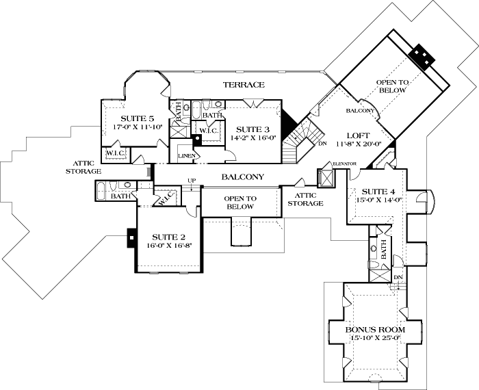 Upper/Second Floor Plan: 106-628