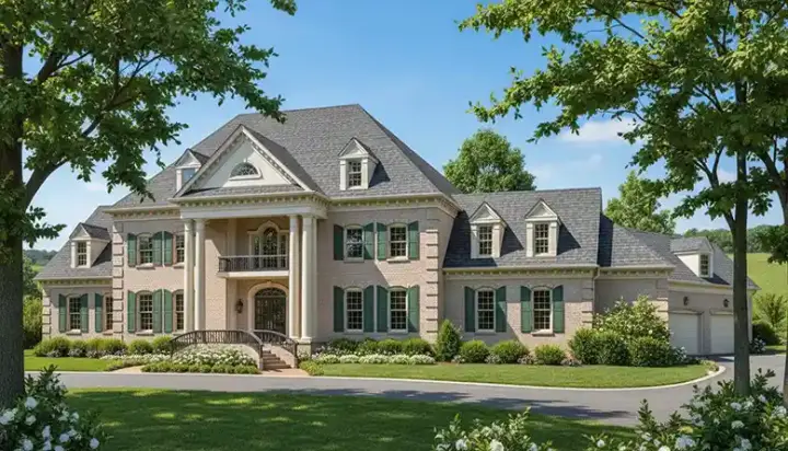 Southern Colonial house plans 106-631 - front exterior, 11,110 sq ft, 4 bed, 5 bath house plans | Monster House Plans