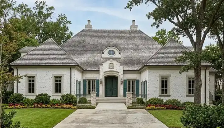European house plans 106-634 - front exterior, 6,118 sq ft, 4 bed, 4 bath house plans | Monster House Plans