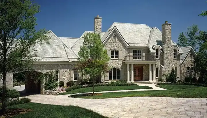 European house plans 106-644 - front exterior, 8,930 sq ft, 5 bed, 6 bath house plans | Monster House Plans