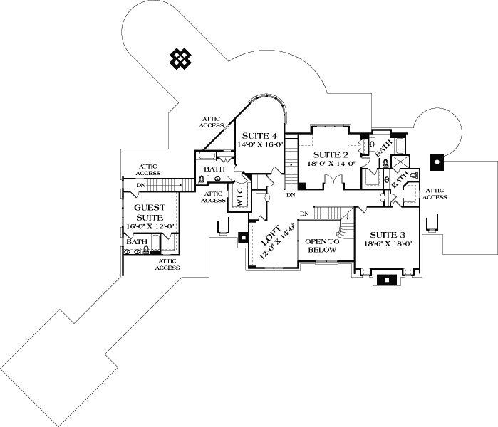 Upper/Second Floor Plan: 106-644