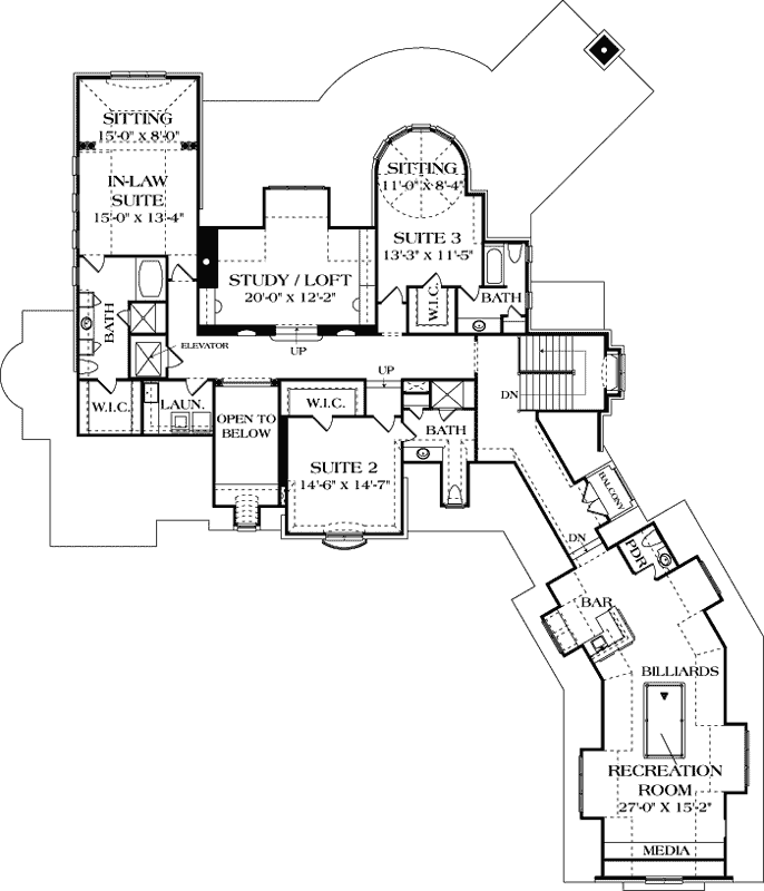 Upper/Second Floor Plan: 106-645