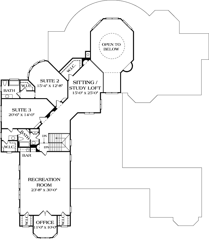 Upper/Second Floor Plan: 106-646