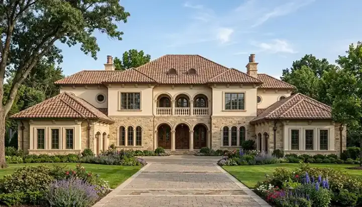Mediterranean house plans 106-655 - front exterior, 7,808 sq ft, 5 bed, 5 bath house plans | Monster House Plans