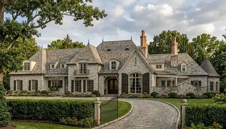 European house plans 106-660 - front exterior, 8,573 sq ft, 6 bed, 6 bath house plans | Monster House Plans