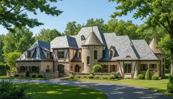 European house plans 106-661 - front exterior, 8,933 sq ft, 7 bed, 7 bath house plans | Monster House Plans