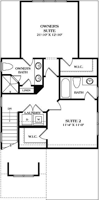 Upper/Second Floor Plan: 106-664