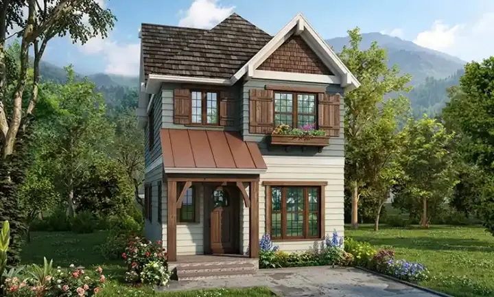 Craftsman house plans 106-666 - front exterior, 1,572 sq ft, 3 bed, 3 bath house plans | Monster House Plans