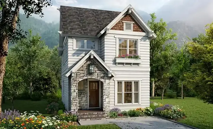 Craftsman house plans 106-667 - front exterior, 1,582 sq ft, 3 bed, 3 bath house plans | Monster House Plans