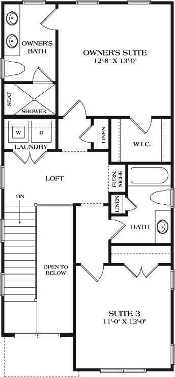 Upper/Second Floor Plan: 106-667