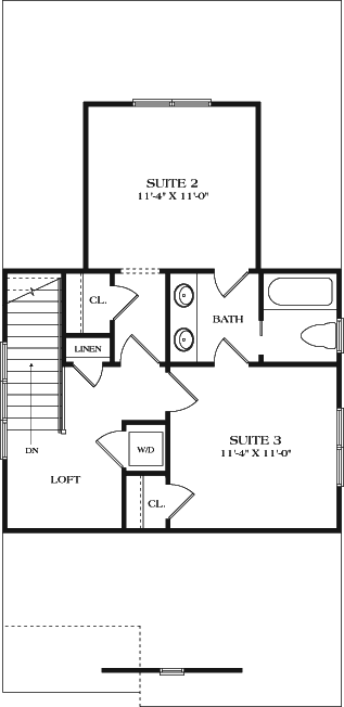 Upper/Second Floor Plan: 106-668
