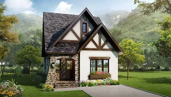 English Country house plans 106-669 - front exterior, 1,601 sq ft, 3 bed, 2 bath house plans | Monster House Plans