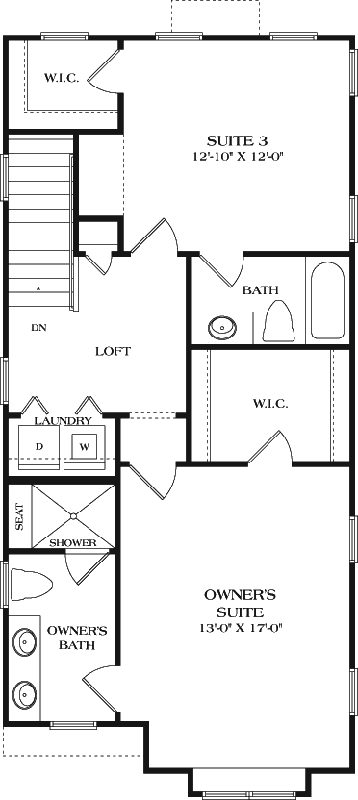 Upper/Second Floor Plan: 106-670