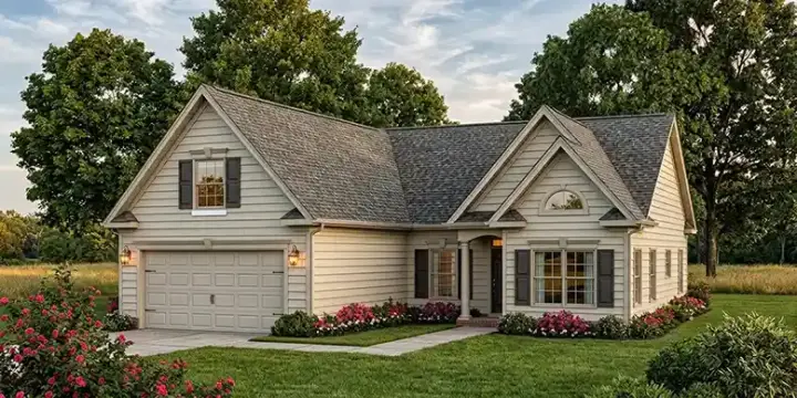 Traditional house plans 106-672 - front exterior, 1,656 sq ft, 4 bed, 2 bath house plans | Monster House Plans
