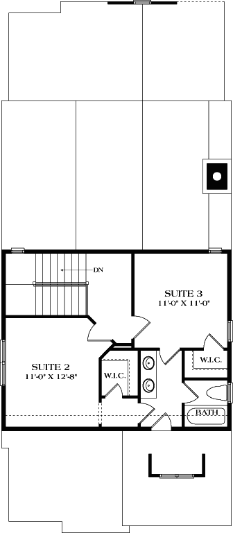 Upper/Second Floor Plan: 106-675