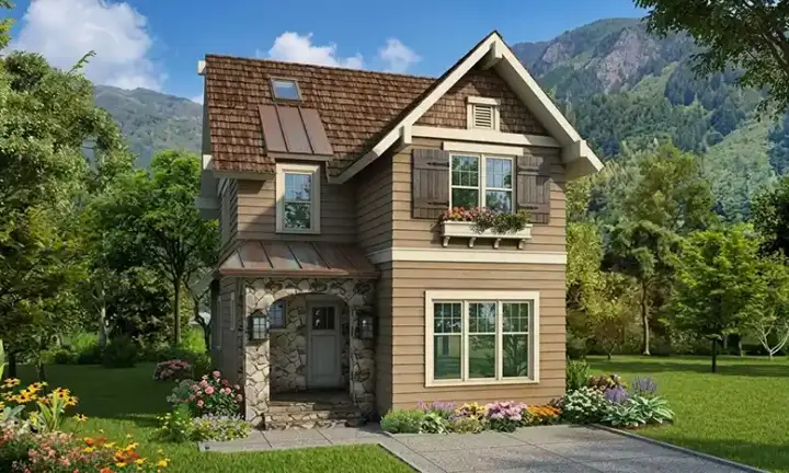 Craftsman house plans 106-677 - front exterior, 1,713 sq ft, 3 bed, 2 bath house plans | Monster House Plans