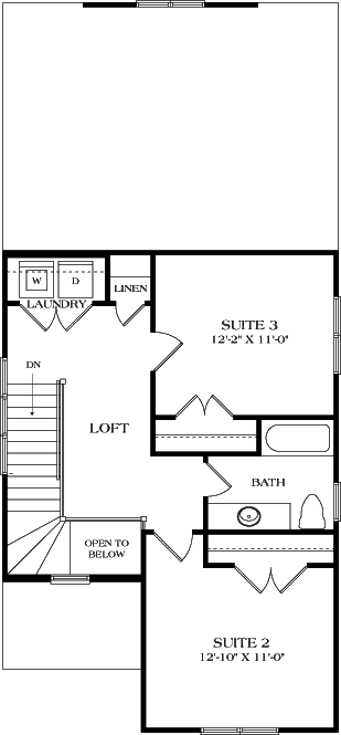 Upper/Second Floor Plan: 106-677