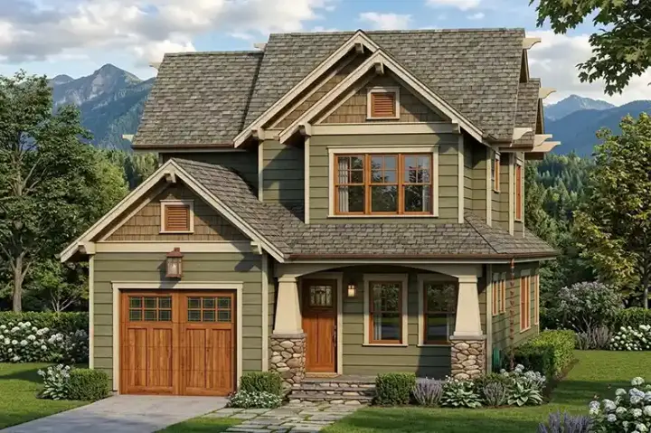 Craftsman house plans 106-681 - front exterior, 1,804 sq ft, 3 bed, 2 bath house plans | Monster House Plans
