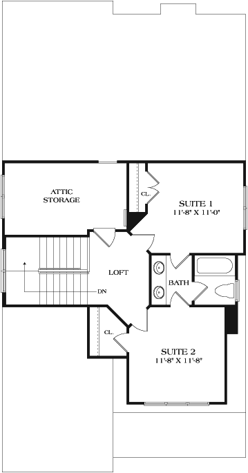 Upper/Second Floor Plan: 106-681