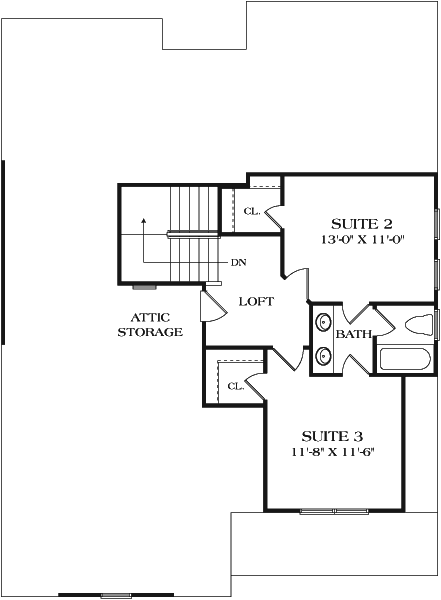 Upper/Second Floor Plan: 106-684