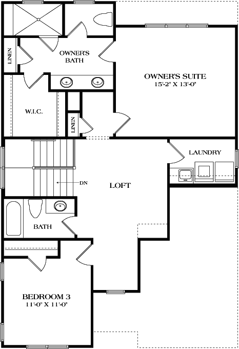 Upper/Second Floor Plan: 106-686