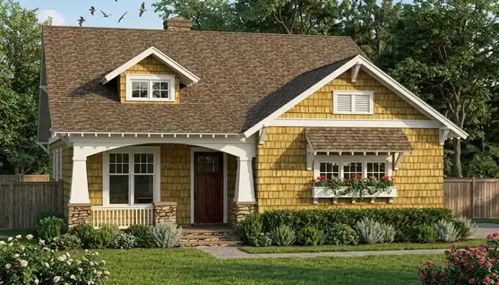 Craftsman house plans 106-688 - front exterior, 2,029 sq ft, 3 bed, 2 bath house plans | Monster House Plans