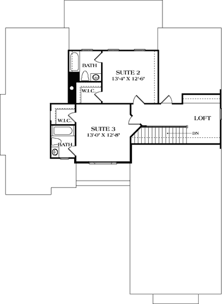 Upper/Second Floor Plan: 106-696