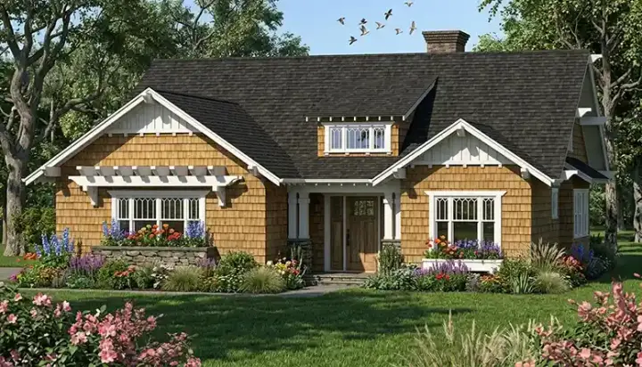 Craftsman house plans 106-698 - front exterior, 2,519 sq ft, 4 bed, 3 bath house plans | Monster House Plans