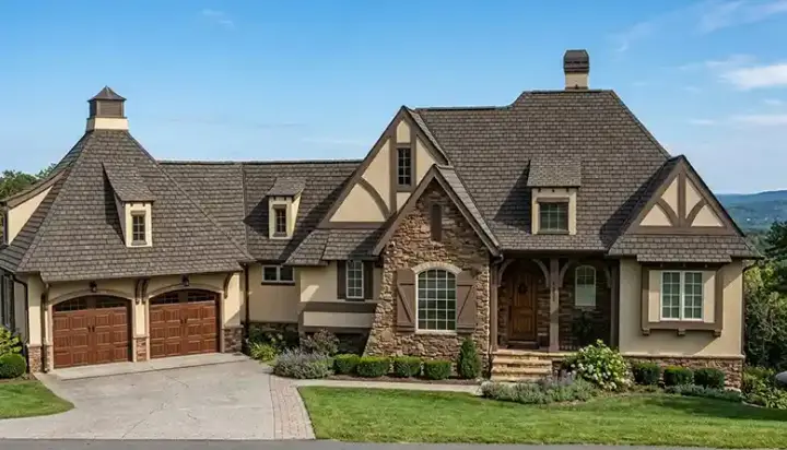 Tudor house plans 106-699 - front exterior, 2,545 sq ft, 3 bed, 3 bath house plans | Monster House Plans