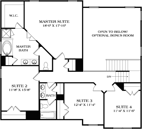Upper/Second Floor Plan: 106-700
