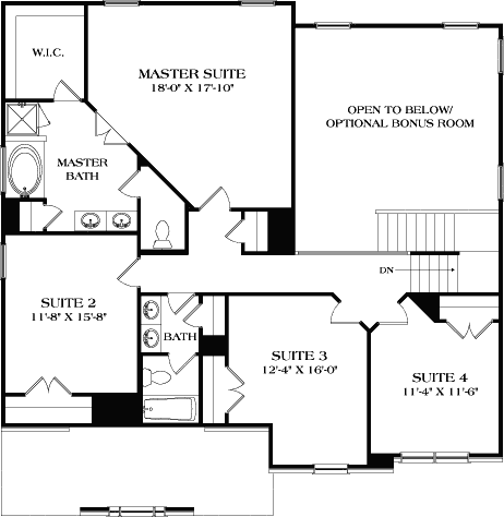 Upper/Second Floor Plan: 106-702