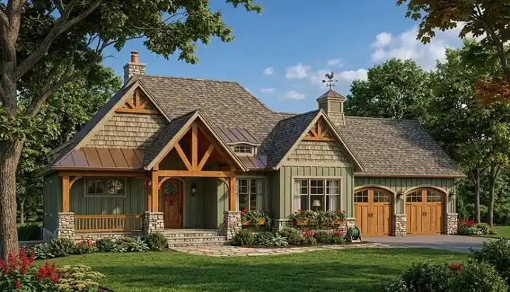 Craftsman house plans 106-703 - front exterior, 2,764 sq ft, 3 bed, 4 bath house plans | Monster House Plans