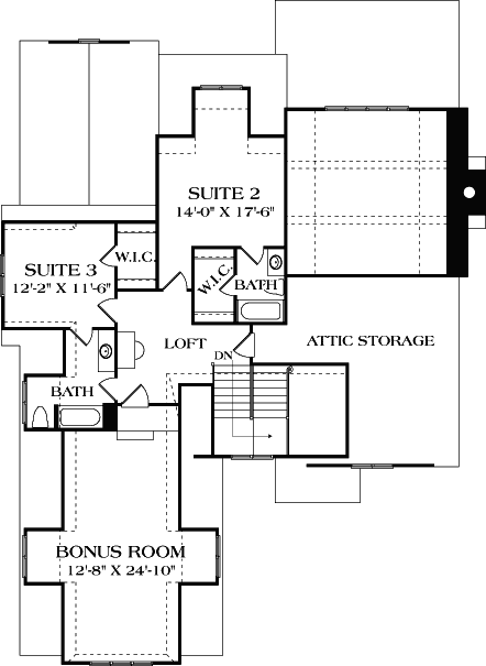 Upper/Second Floor Plan: 106-705