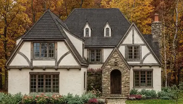 Tudor house plans 106-706 - front exterior, 2,852 sq ft, 5 bed, 4 bath house plans | Monster House Plans