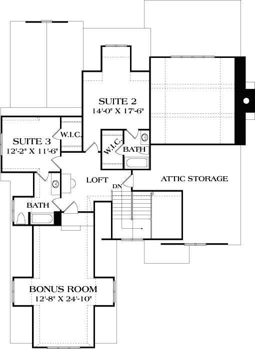 Upper/Second Floor Plan: 106-706