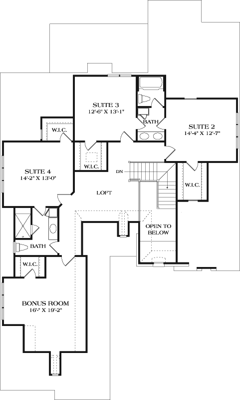 Upper/Second Floor Plan: 106-708