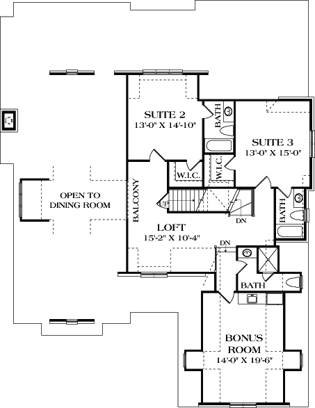 Upper/Second Floor Plan: 106-709