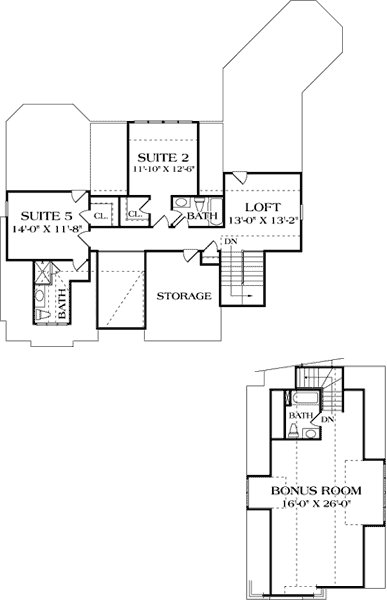 Upper/Second Floor Plan: 106-711