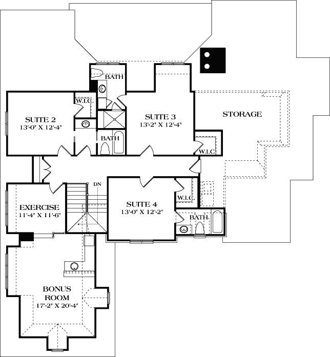 Upper/Second Floor Plan: 106-712