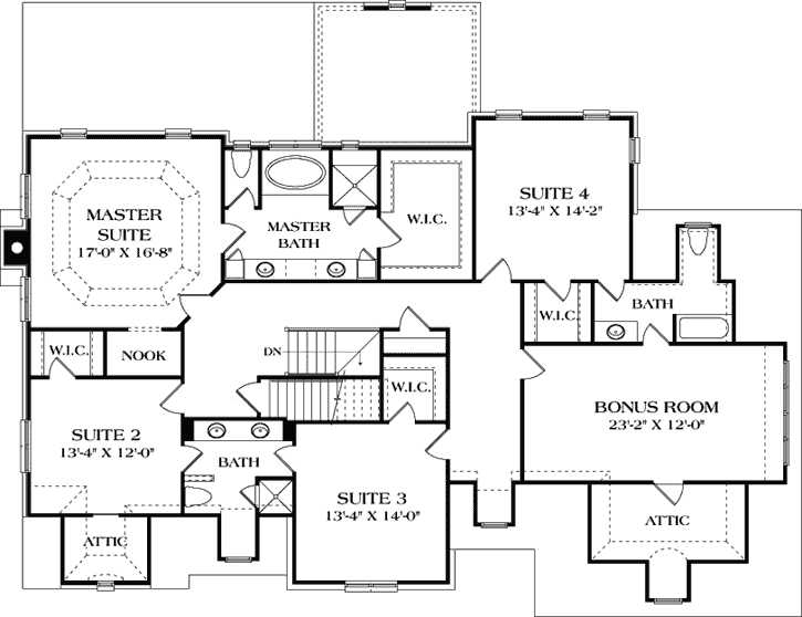 Upper/Second Floor Plan: 106-713