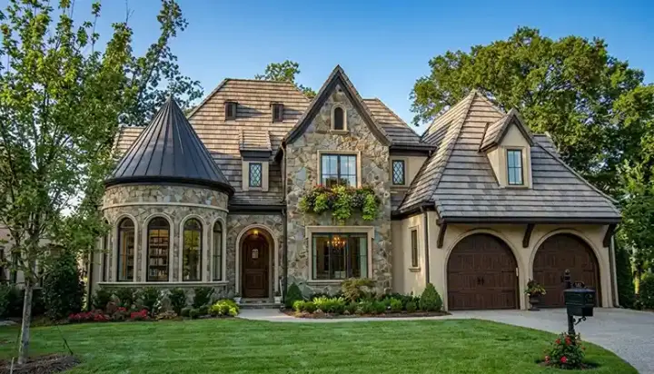 European house plans 106-716 - front exterior, 4,101 sq ft, 3 bed, 3 bath house plans | Monster House Plans