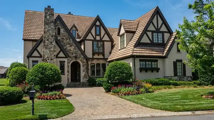 Tudor house plans 106-718 - front exterior, 4,219 sq ft, 4 bed, 4 bath house plans | Monster House Plans
