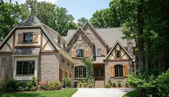 English Country house plans 106-719 - front exterior, 4,254 sq ft, 4 bed, 4 bath house plans | Monster House Plans