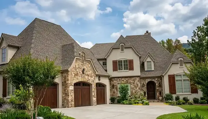 European house plans 106-720 - front exterior, 4,267 sq ft, 3 bed, 3 bath house plans | Monster House Plans