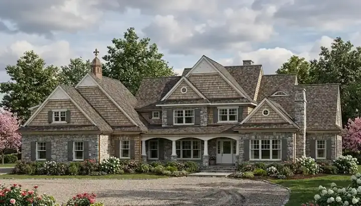 Cottage house plans 106-722 - front exterior, 4,881 sq ft, 4 bed, 4 bath house plans | Monster House Plans