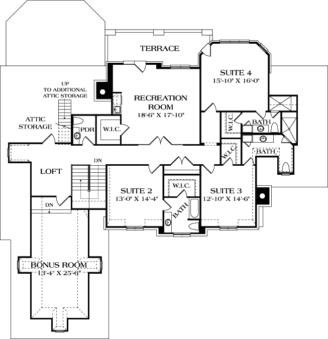 Upper/Second Floor Plan: 106-722