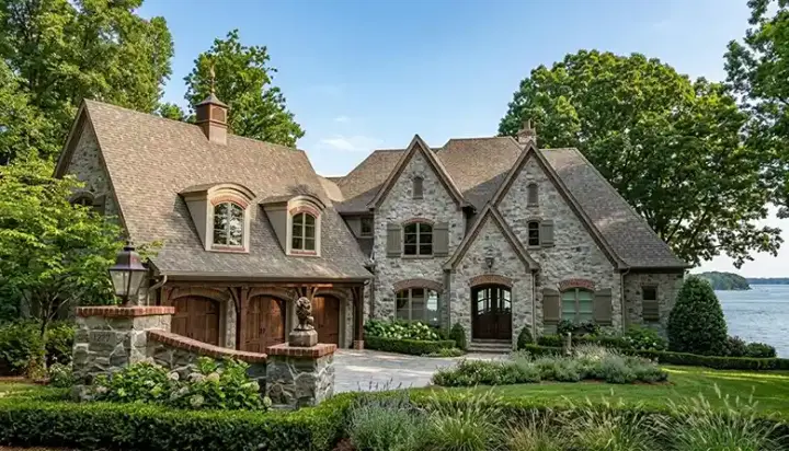 European house plans 106-725 - front exterior, 4,816 sq ft, 4 bed, 4 bath house plans | Monster House Plans