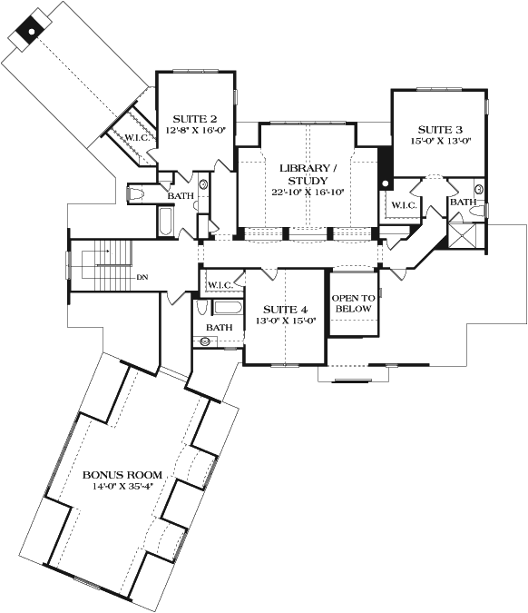 Upper/Second Floor Plan: 106-725